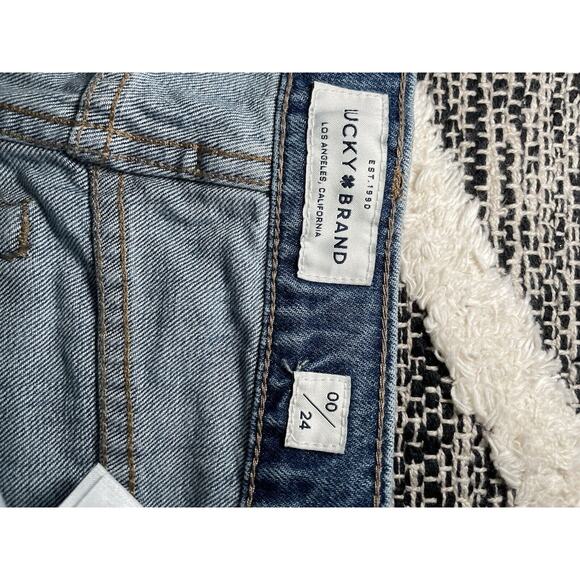 LUCKY BRAND SIENNA SLIM EMBROIDERED FLORAL BOYFRIEND JEAN NWOT SIZE 00/24 - Picture 5 of 8